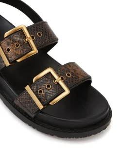 Archie Snake Emboss Leather Footbed Sandal