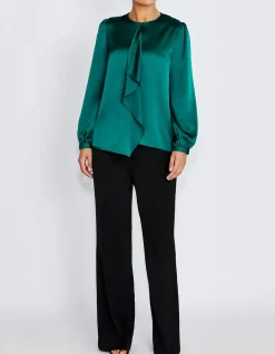 ARINA EVERGREEN DRAPE FRONT TOP
