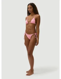 Arnie Bubblegum Pink Textured Triangle Bikini Top