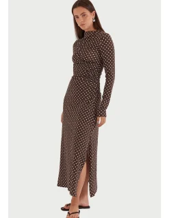 Ashini Long Sleeved Ruched Maxi Dress
