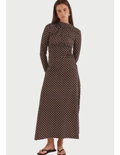 Ashini Long Sleeved Ruched Maxi Dress