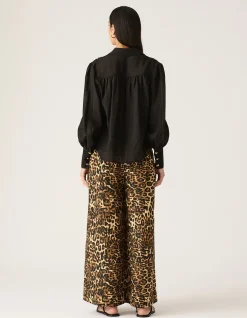 Astra Blouse Relaxed Fit Long Sleeve Black