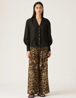 Astra Blouse Relaxed Fit Long Sleeve Black