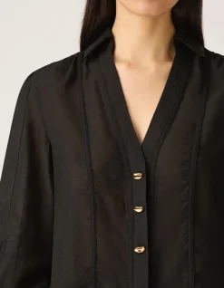 Astra Blouse Relaxed Fit Long Sleeve Black