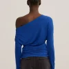 Asymmetric Draped Long Sleeve Top