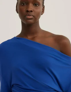 Asymmetric Draped Long Sleeve Top