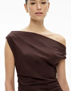 Asymmetric Shoulder Mini Dress