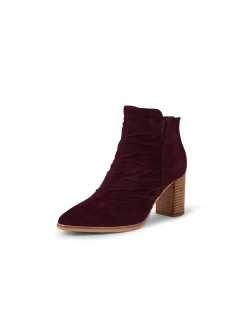 Atchoo Ruched Block Heel Ankle Boots