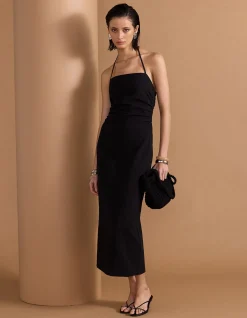 ATHENA HALTER MIDI DRESS