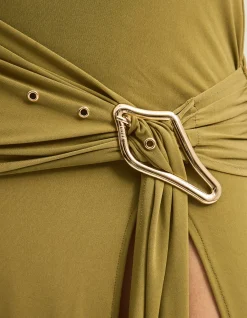 Atiyah One Shoulder Buckle Maxi Dress