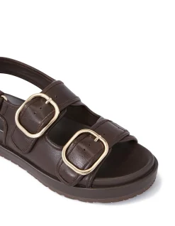 ATTICUS Ebony Pebble Leather Flatform
