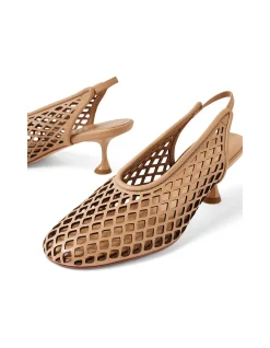 ATUNED Cut Out Slingback Kitten Heel Pumps