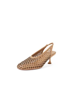 ATUNED Cut Out Slingback Kitten Heel Pumps