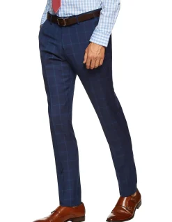 Auden Wool Suit Checked Trousers Navy
