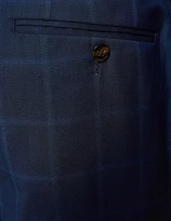 Auden Wool Suit Checked Trousers Navy