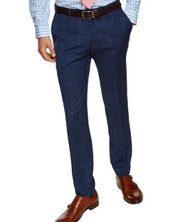 Auden Wool Suit Checked Trousers Navy