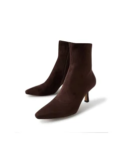 Audry Stretch Microsuede Kitten Heel Boots