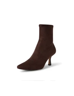 Audry Stretch Microsuede Kitten Heel Boots