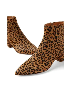 Aulimas Leopard Pony Block Heel Ankle Boots