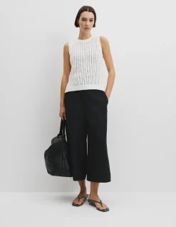 Australian Good Earth Cotton Pointelle Knit Tank