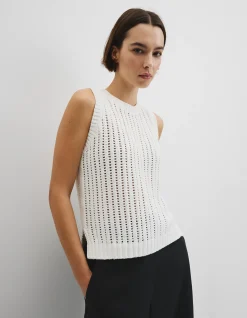 Australian Good Earth Cotton Pointelle Knit Tank