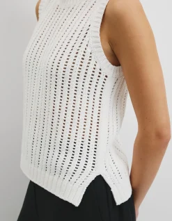Australian Good Earth Cotton Pointelle Knit Tank