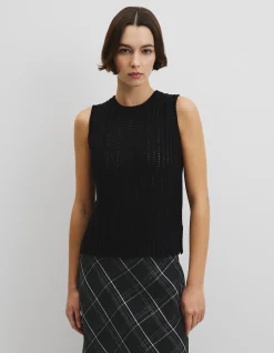 Australian Good Earth Cotton Pointelle Knit Tank