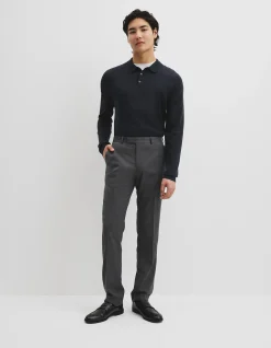 Australian Merino Long Sleeve Am Button Polo Knit