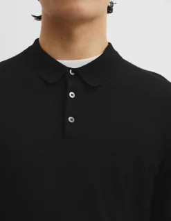 Australian Merino Long Sleeve Am Button Polo Knit