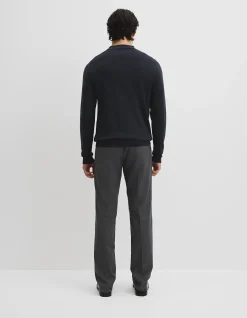 Australian Merino Long Sleeve Am Button Polo Knit