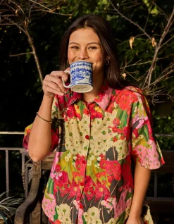 Australian Bush Blossom Short Sleeve Shirt &Short Pyjama Set