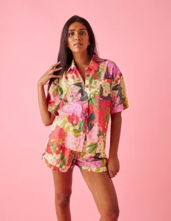 Australian Bush Blossom Short Sleeve Shirt &Short Pyjama Set