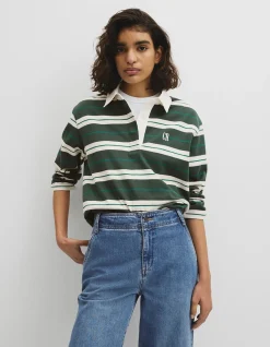Australian Cotton Stripe Rugby Polo Sweat