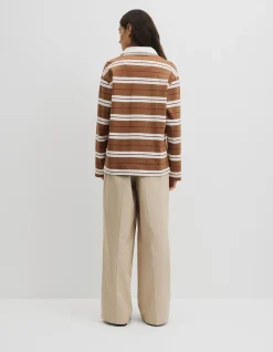 Australian Cotton Stripe Rugby Polo Sweat