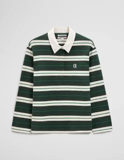 Australian Cotton Stripe Rugby Polo Sweat