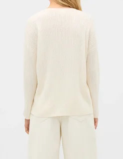 AUSTRALIAN MERINO V NECK CABLE KNIT