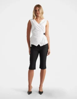 AVA BELTED WRAP TOP