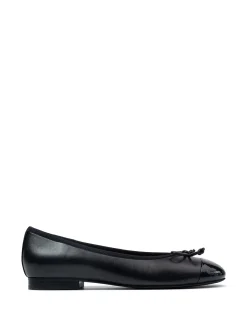AVAH Black Premium Leather Ballet Flat