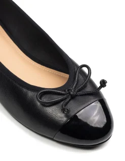 AVAH Black Premium Leather Ballet Flat