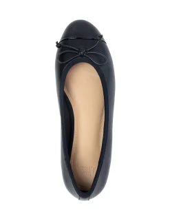AVAH Black Premium Leather Ballet Flat