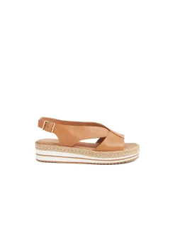 Axus Cross Strap Leather Platform Sandals