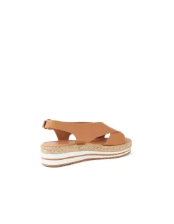 Axus Cross Strap Leather Platform Sandals