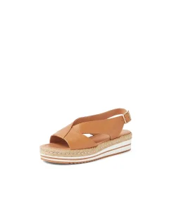 Axus Cross Strap Leather Platform Sandals