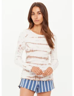 Ayla Chrissy Organic Rib Tie Dye Long Sleeve Top