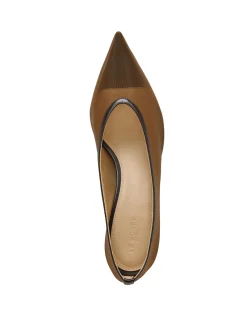 Babouche Mesh Pointed Kitten Heel Pumps