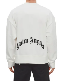 Back Curved Logo Crew Sweatshirt