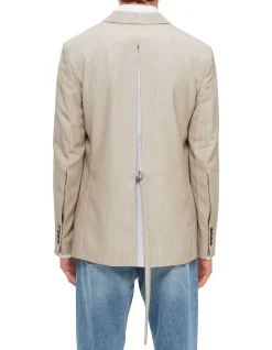 Back Slit Jacket with Notched Collar