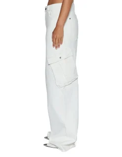 Baggy Jean Cargo Ecru Wide Leg Cargo Jeans