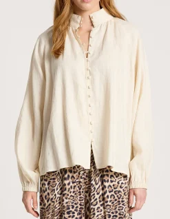 Bajau Linen High Neck Button Shirt
