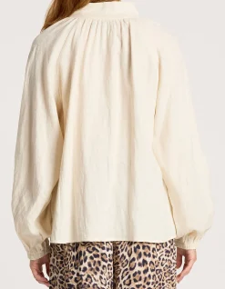 Bajau Linen High Neck Button Shirt